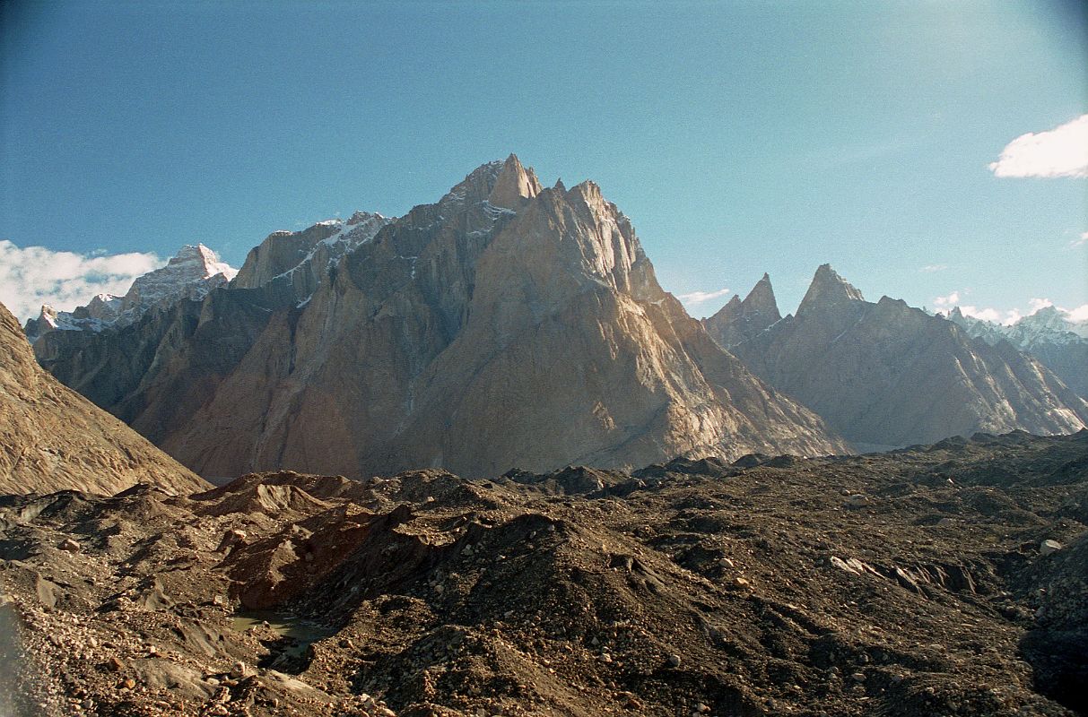 17 Biale Peak, Cathedral And Lobsang Spire From Khoburtse Just After Sunrise